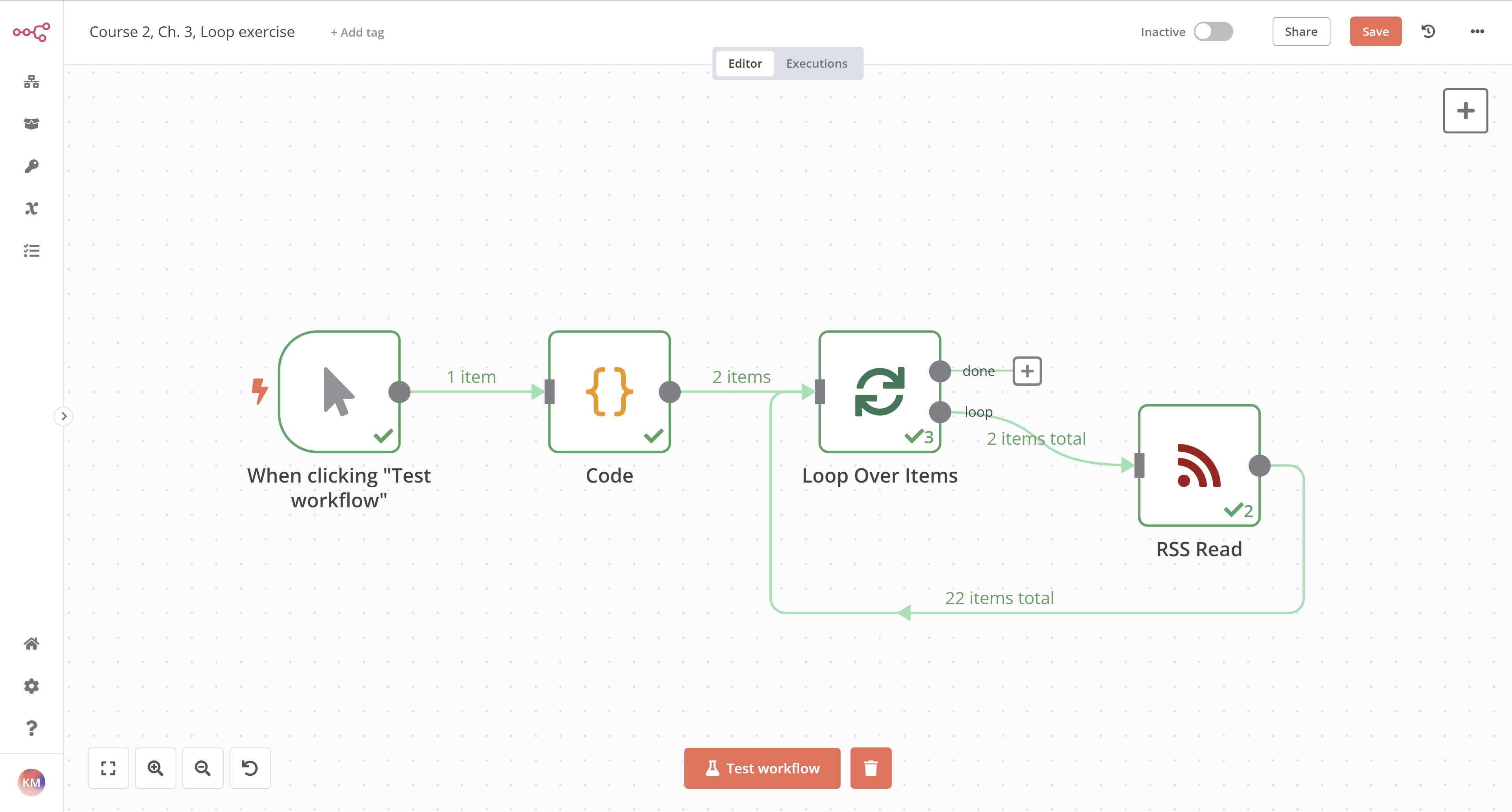 Workflow for getting RSS feeds from two blogs